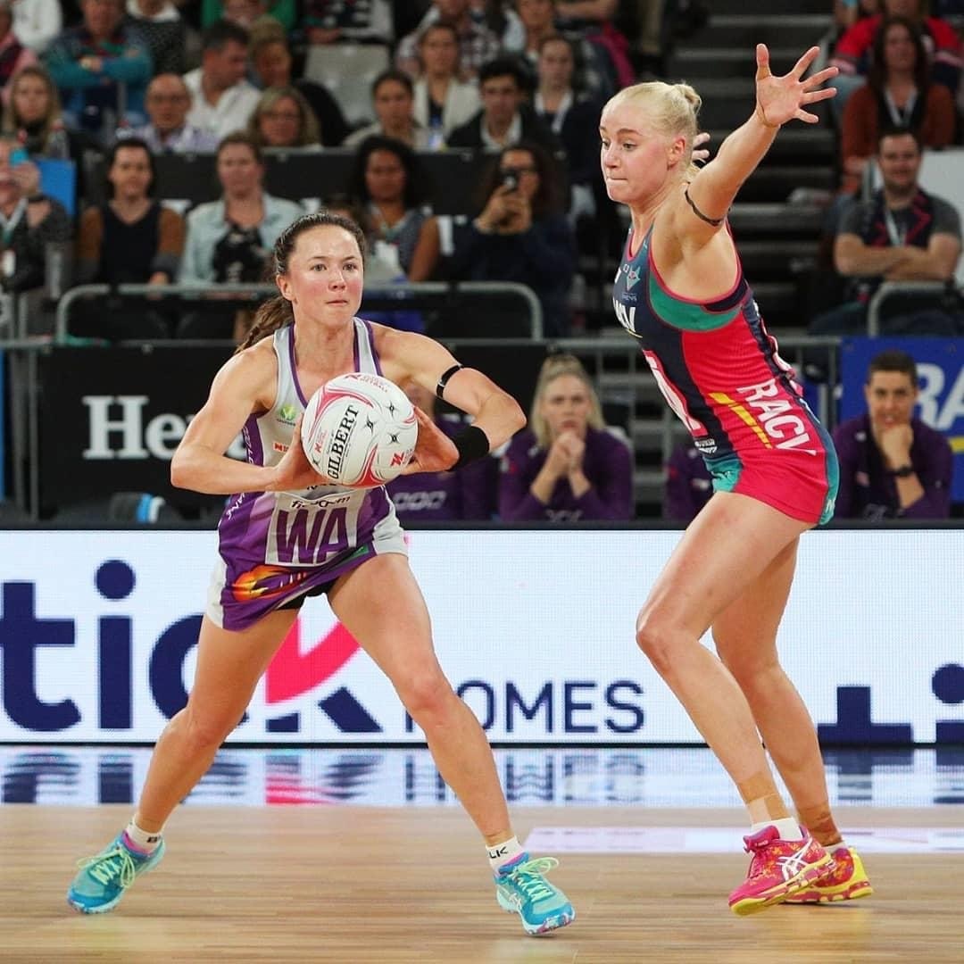 Caitlyn Strachan playing Wing Attack for Queensland Firebirds in Suncorp Super Netball