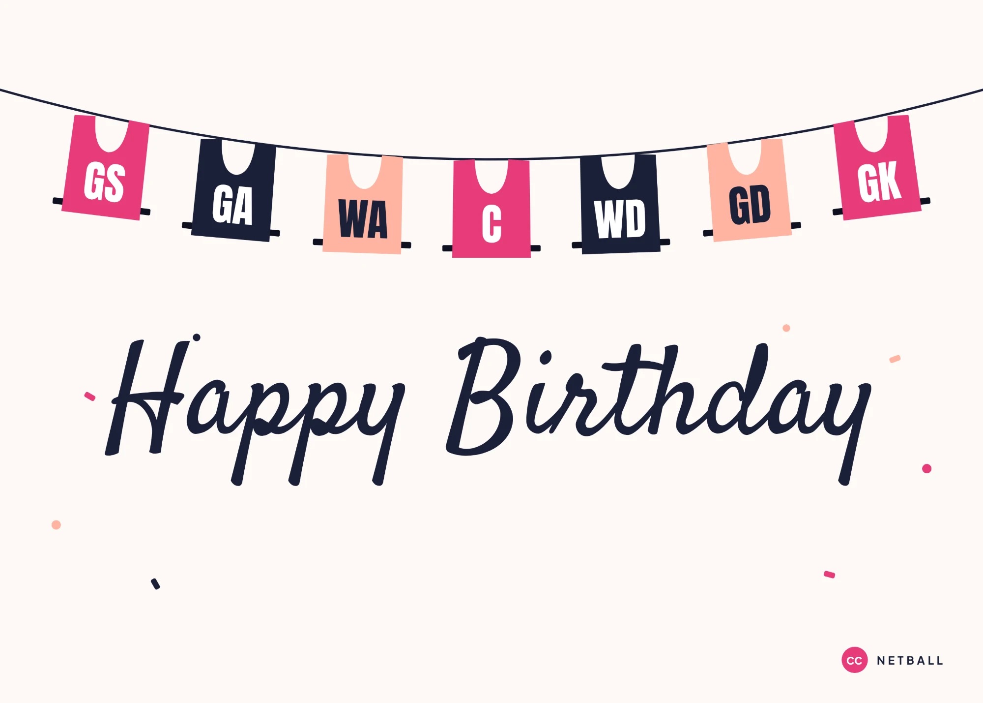 CC Netball Birthday Card Pack (10 Cards)